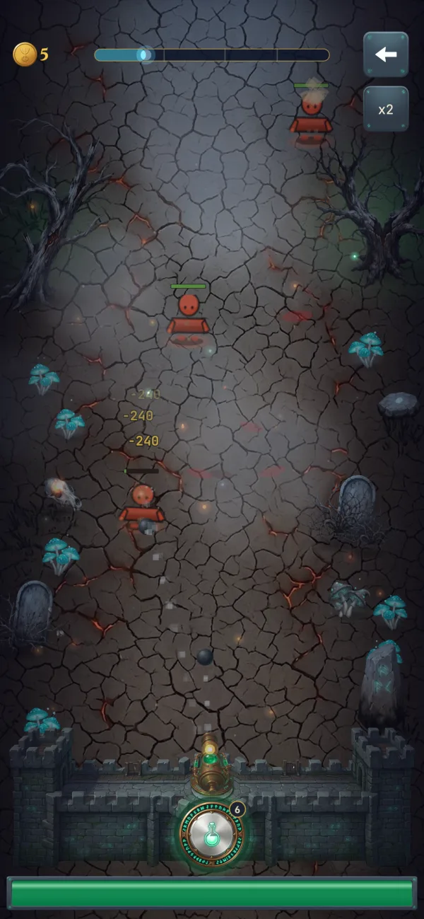 Battle: monsters marching toward the fortress wall